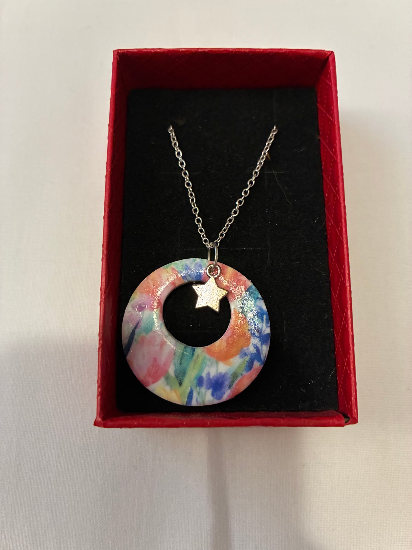 Unique handmade polymer clay necklace