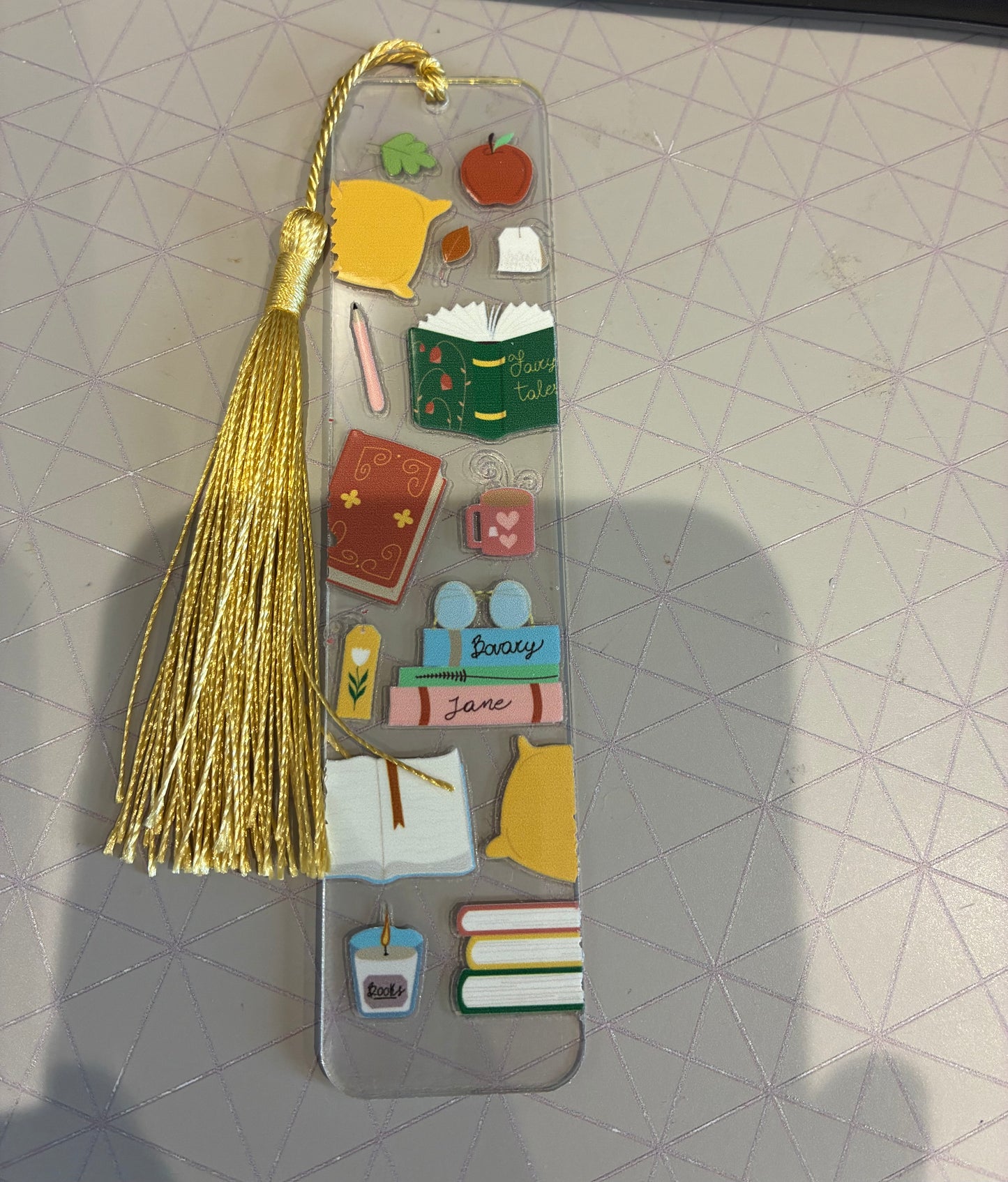 Book Theme Acrylic Bookmark