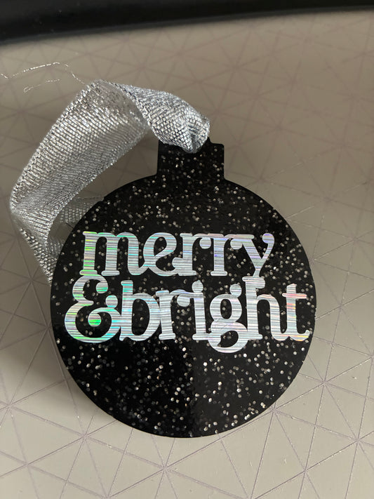 Unique Resin Flat Bauble with vinyl quote