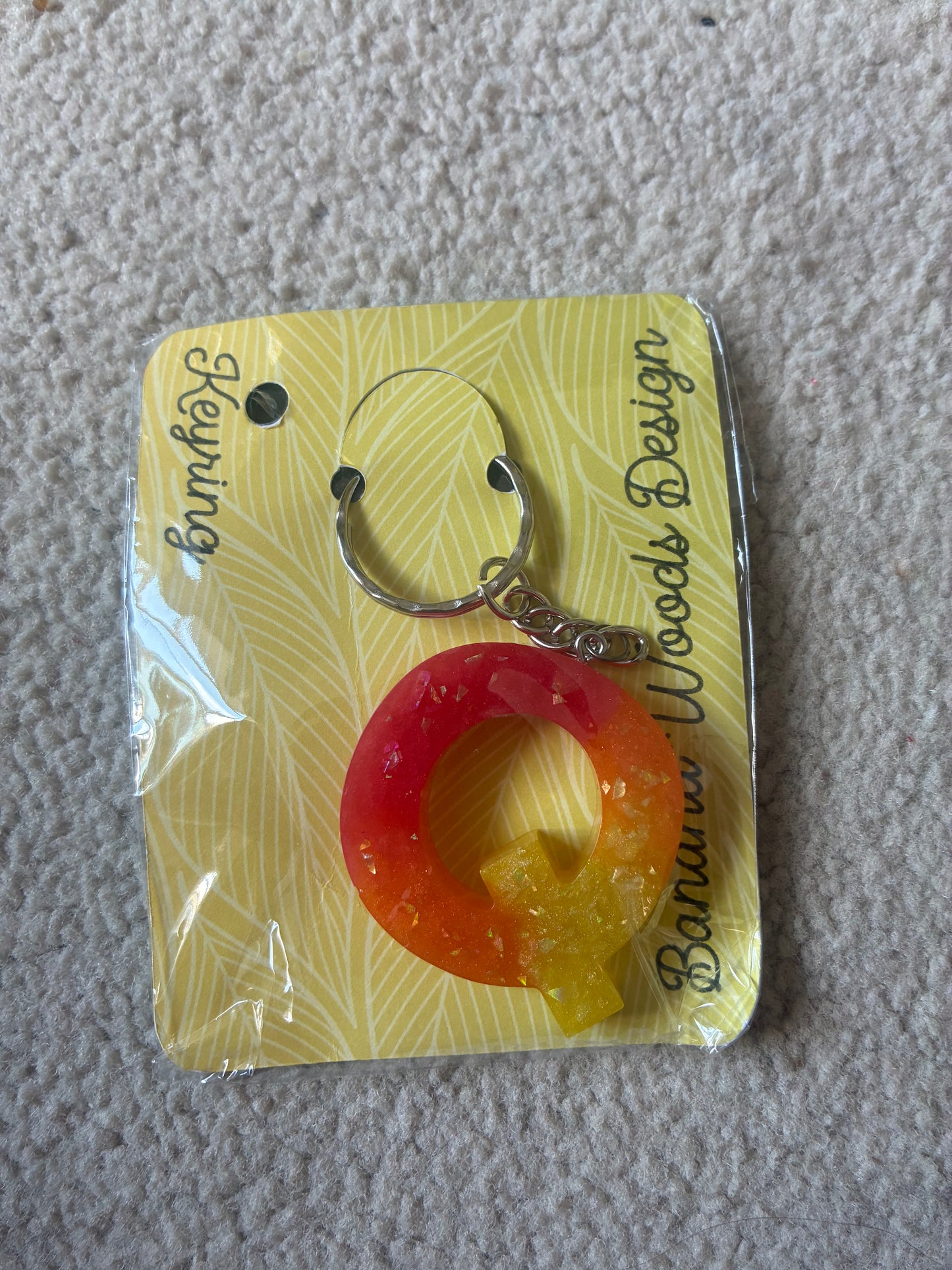 Q Resin initial keyring