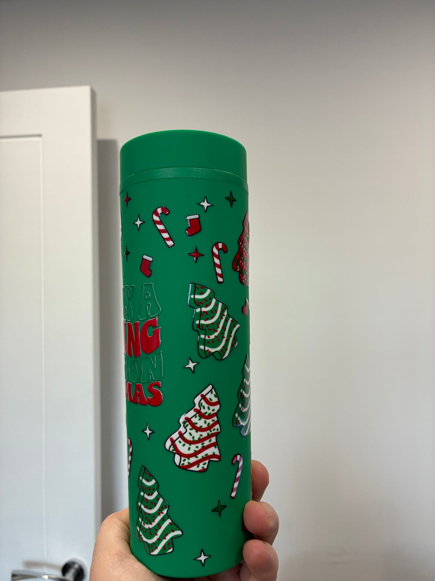 Christmas Themed Skinny tumbler 16oz