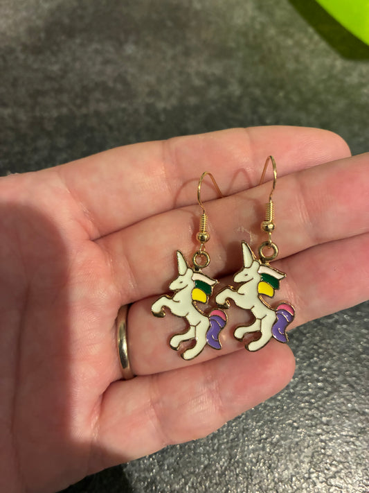 Unicorn Enamel earrings
