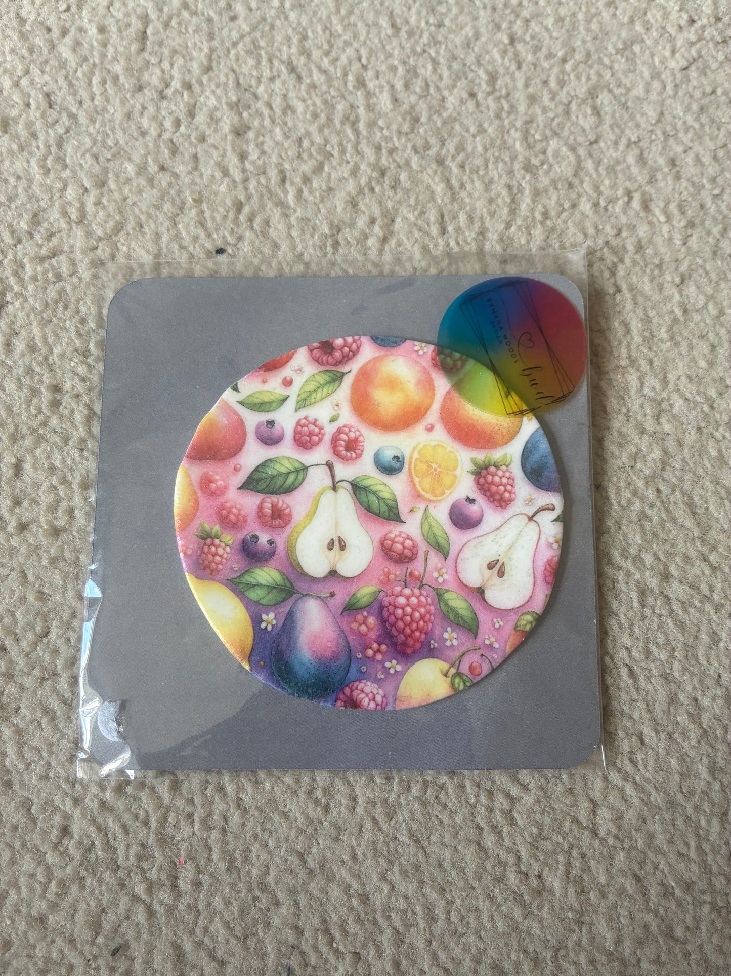 Fruit Polymer clay coaster