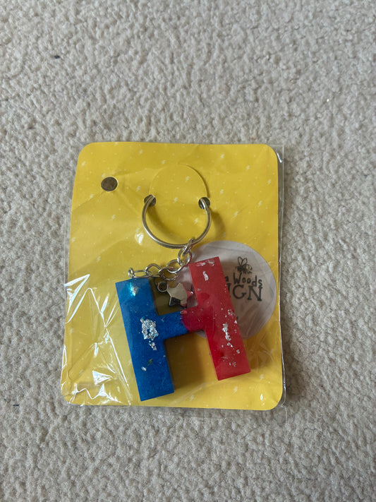 H Resin initial keyring