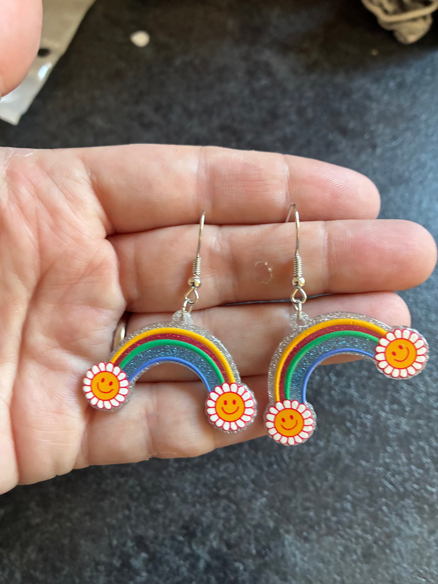 Rainbow Acrylic Earrings