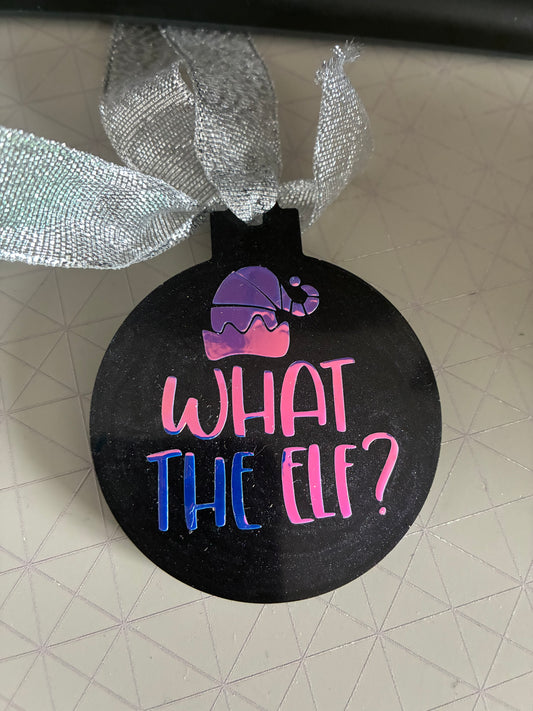 Unique Resin Flat Bauble with vinyl quote