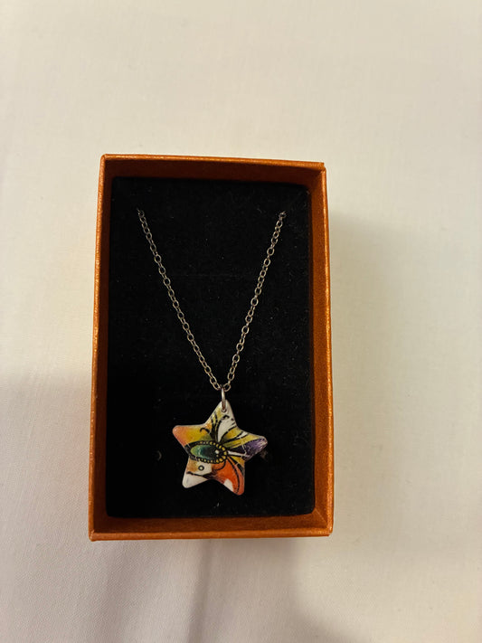 Unique handmade polymer clay necklace