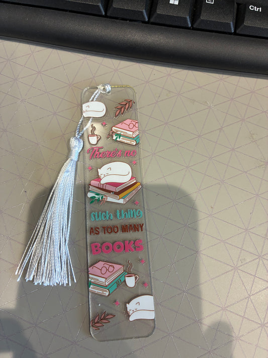 Cat and Books Acrylic Bookmark
