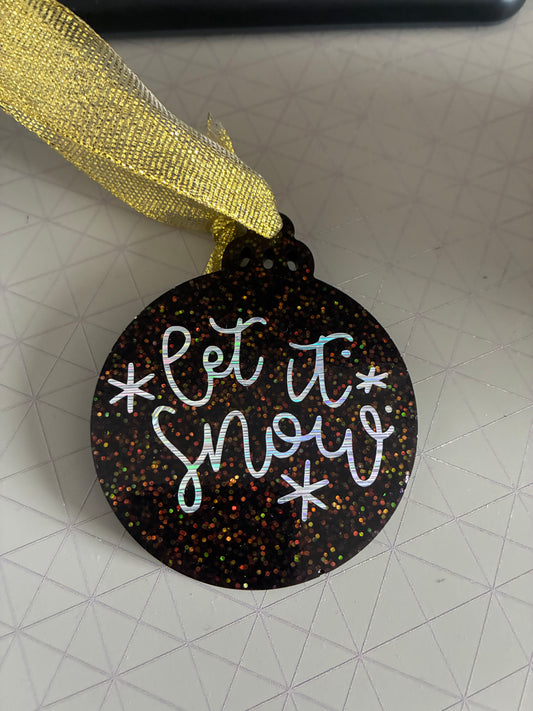 Unique Resin Flat Bauble with vinyl quote
