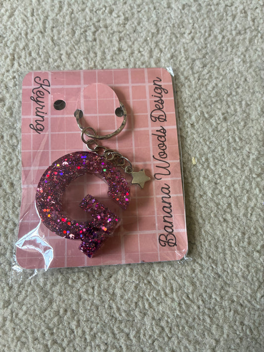 G Resin initial keyring