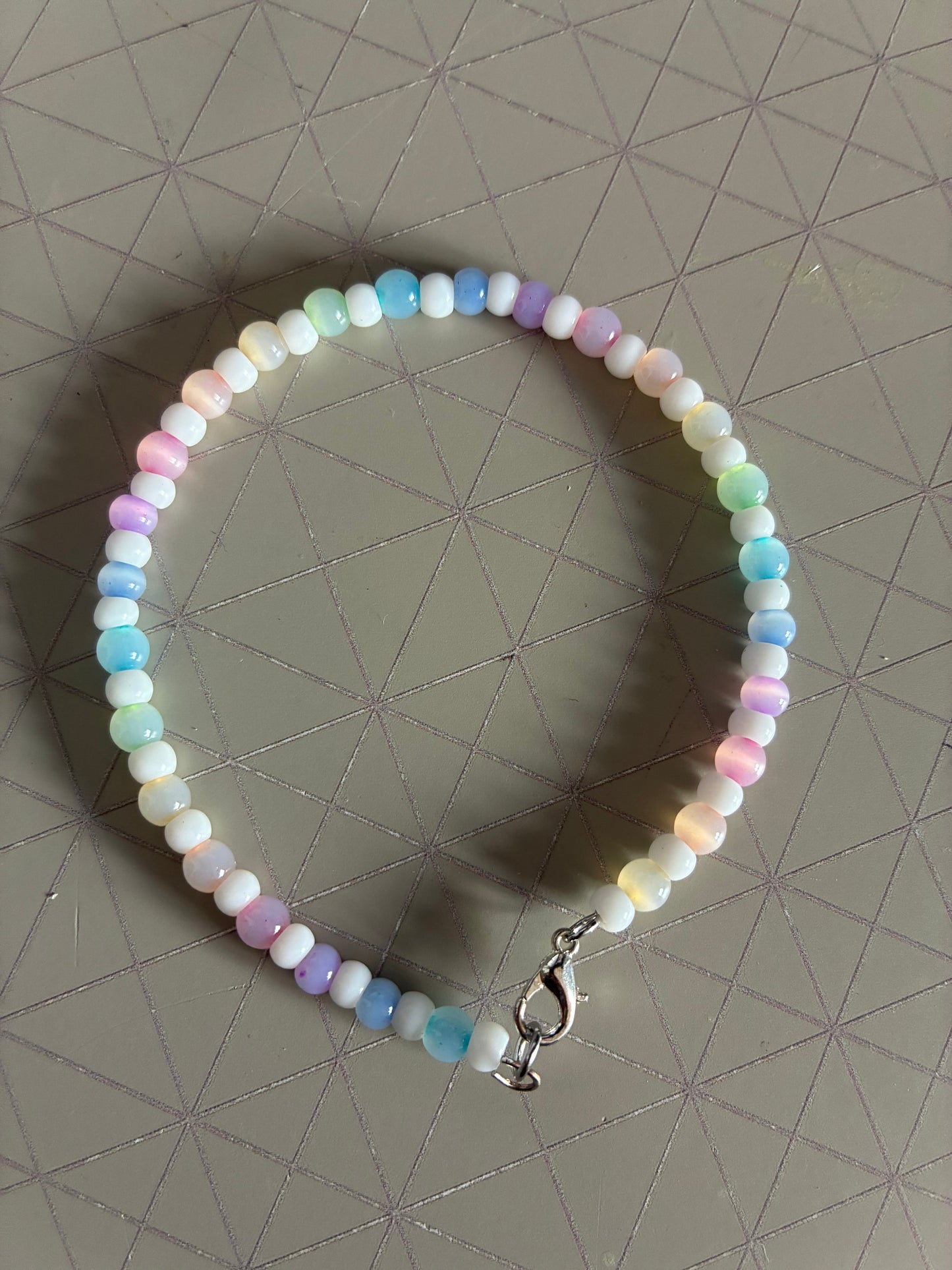 Pastel Rainbow beaded bracelet