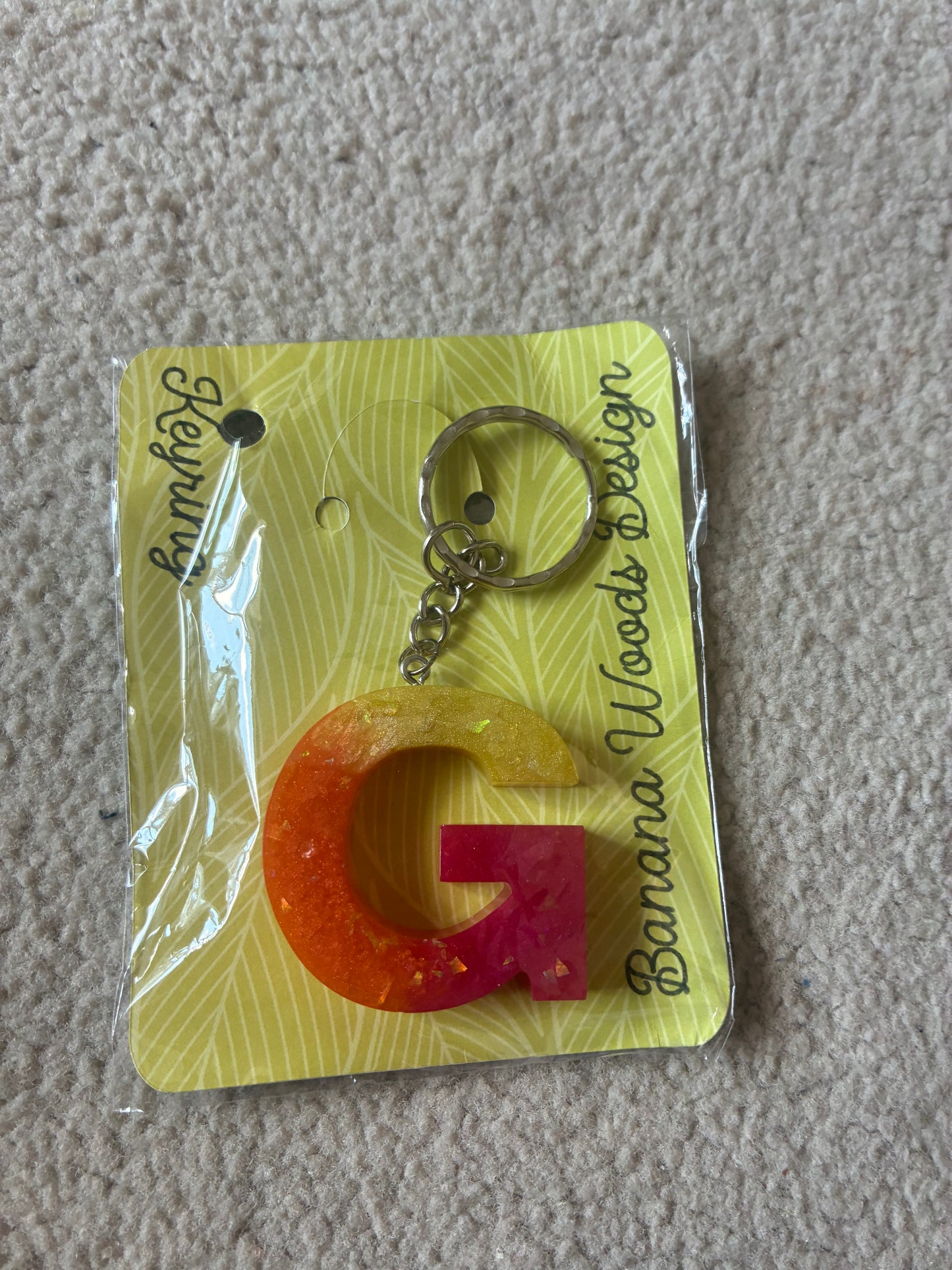 G Resin initial keyring