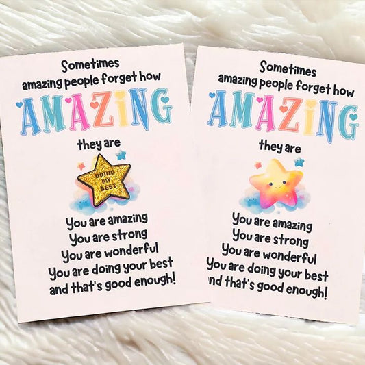 Amazing Star Reminder pin badge