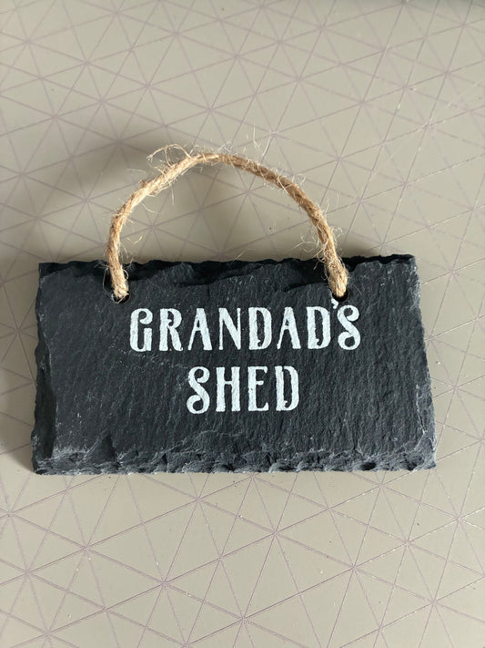 Grandads Shed Mini slate sign