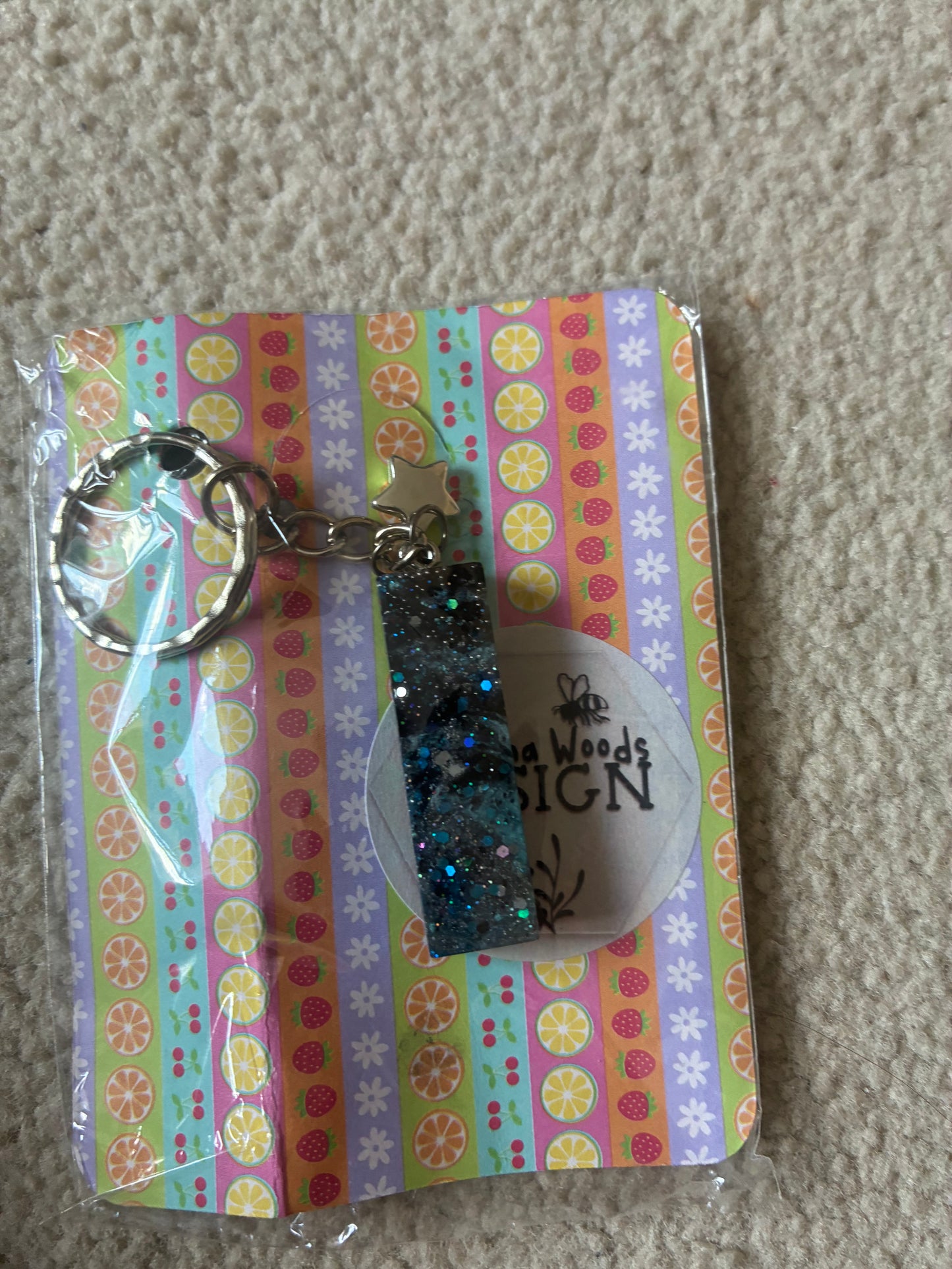 I Resin initial keyring
