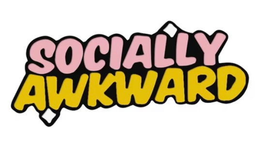 Socially awkward pin badge
