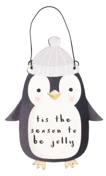 Small Cute Penguin Sign- Tis The Season
