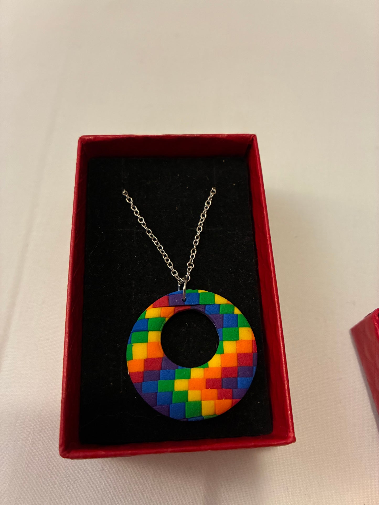 Unique handmade polymer clay necklace