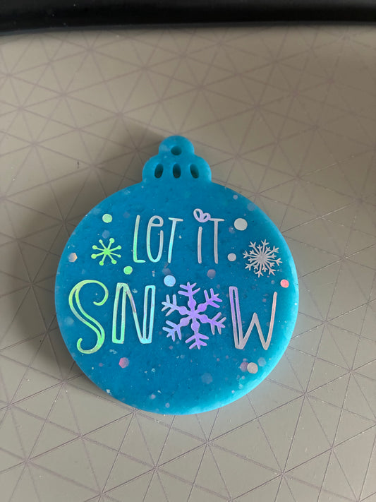 Unique Resin Flat Bauble with vinyl quote