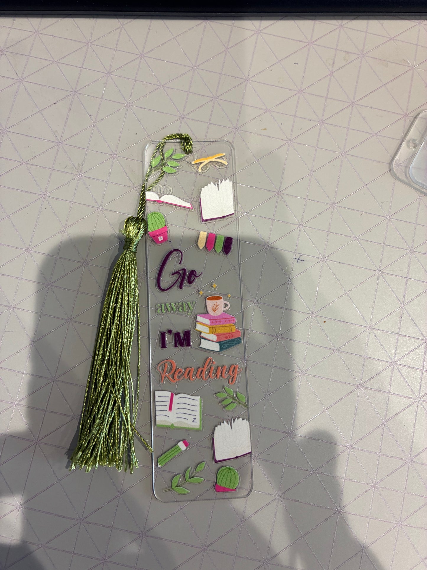 Go Away I’m reading Acrylic Bookmark