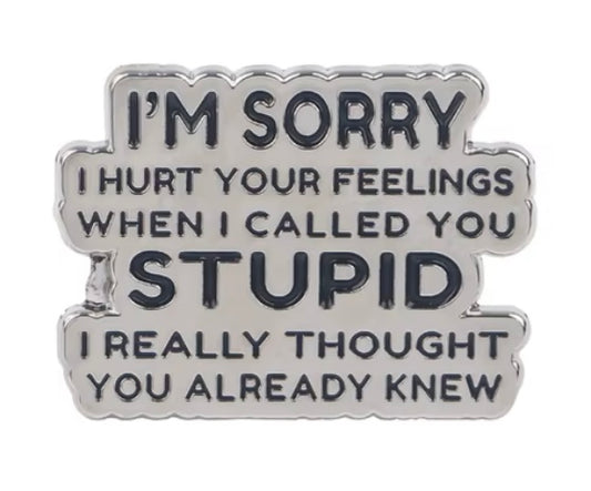 I’m sorry I called you stupid… pin badge