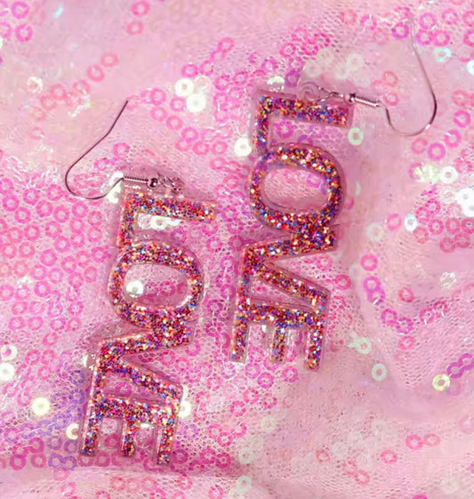 Glittery Love Earrings
