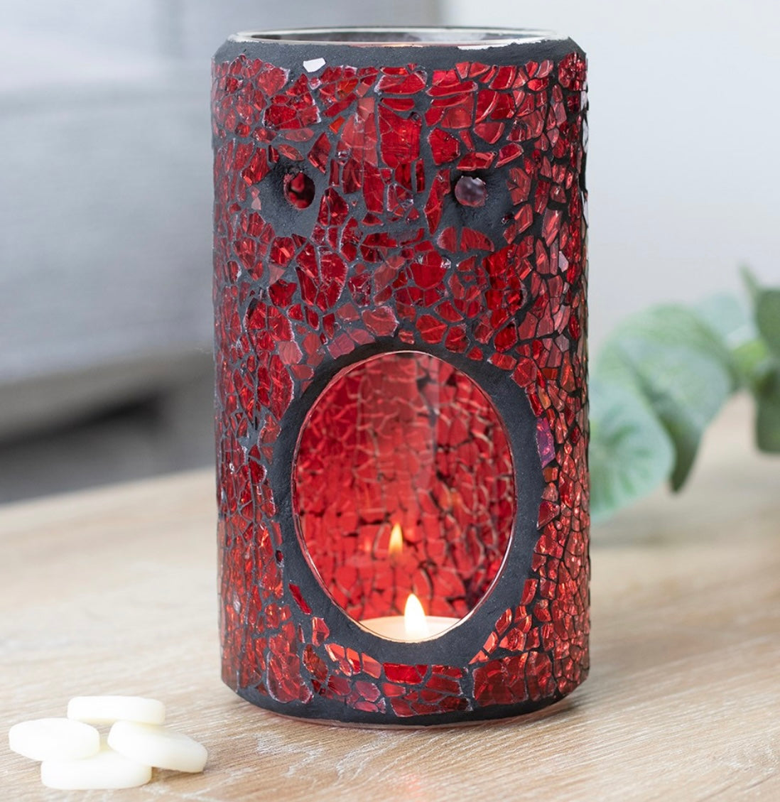 Red Sparkle Crackle Oil Burner