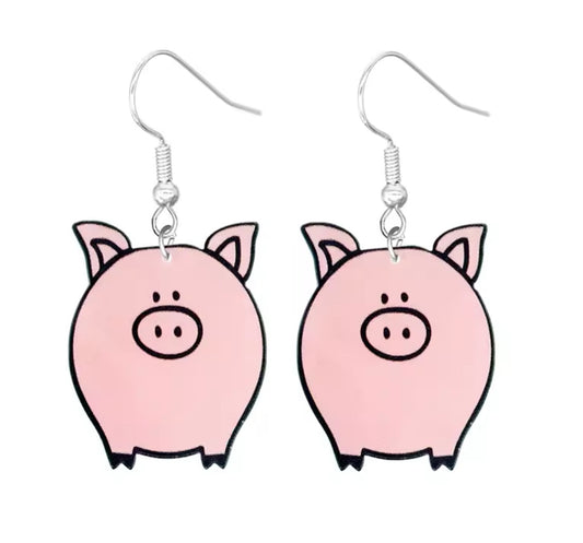 Acrylic Pig Earrings