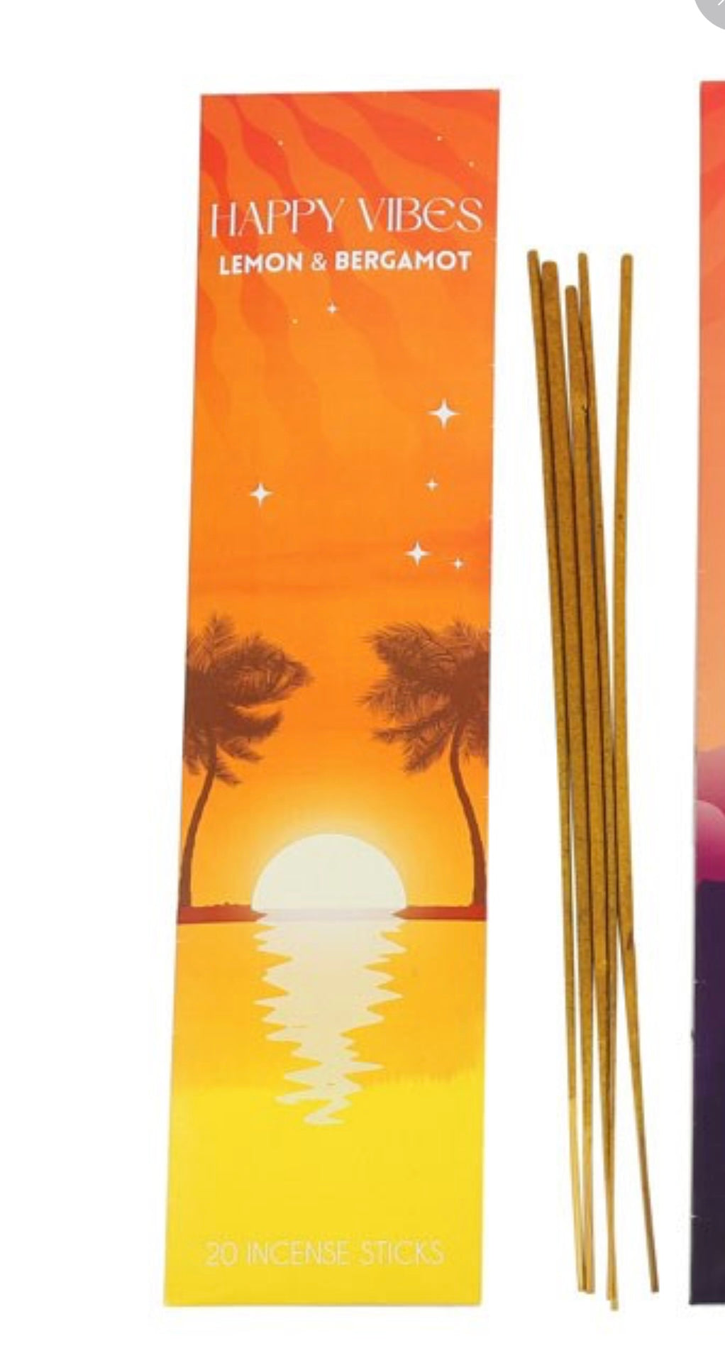 Happy Vibes Incense Sticks x20 Lemon and Bergamot