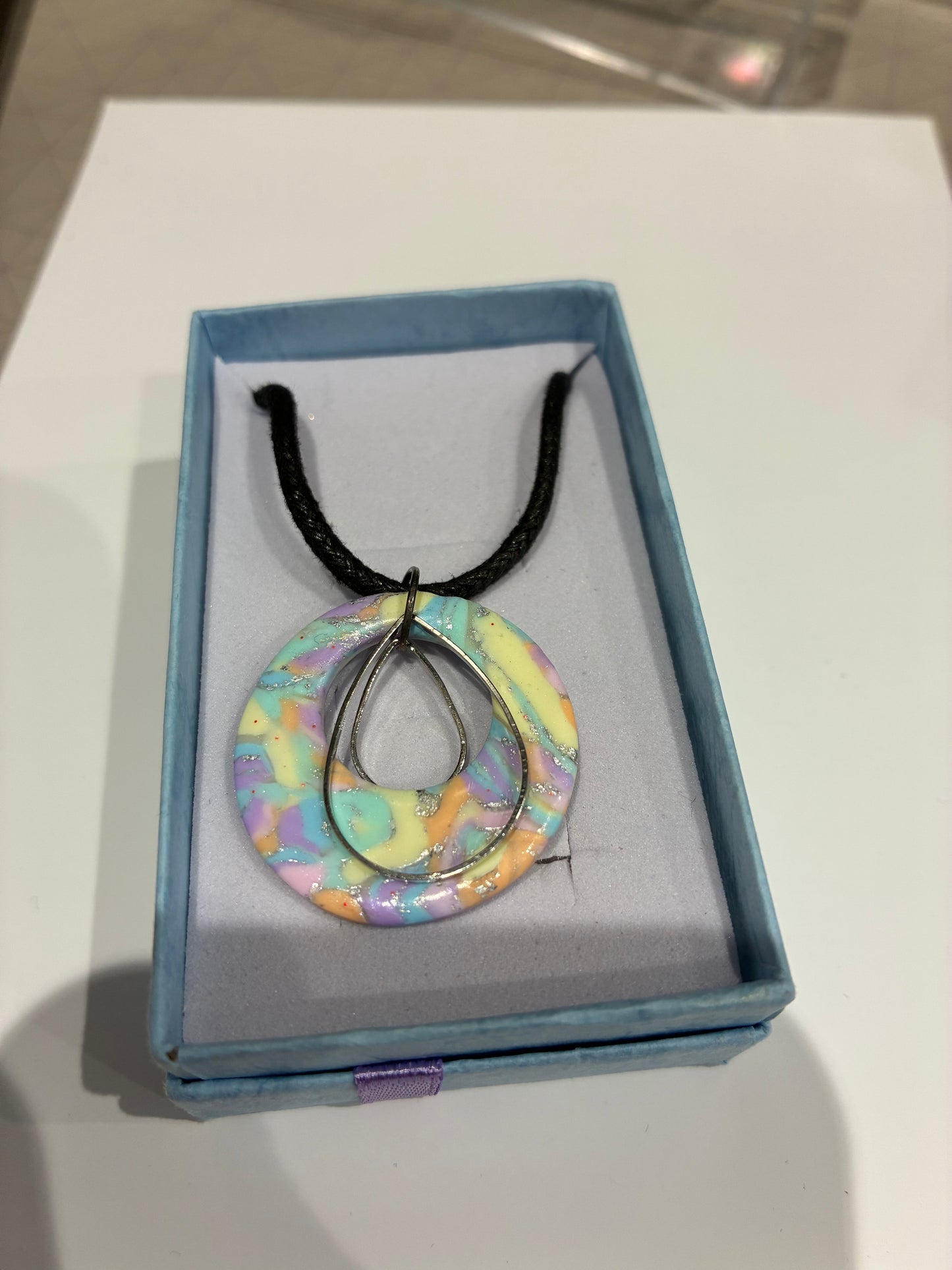 Pastel Unique handmade polymer clay necklace