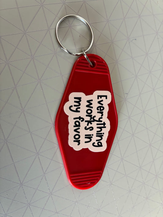 Everything works in my favour Motel keyring
