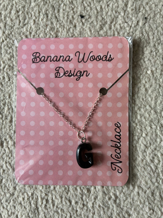 G initial Resin pendant necklace