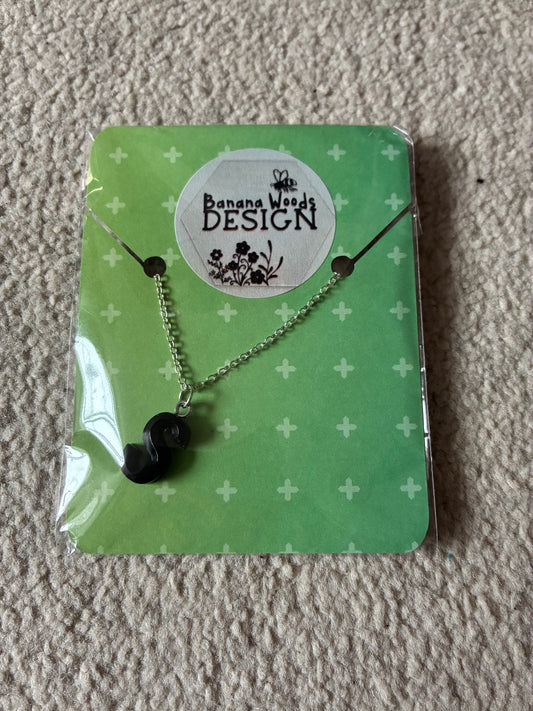 S initial Resin pendant necklace