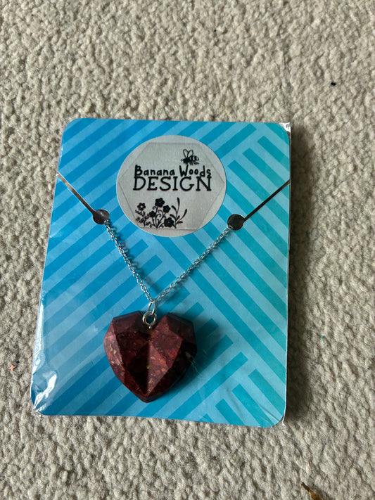 Heart Resin pendant necklace