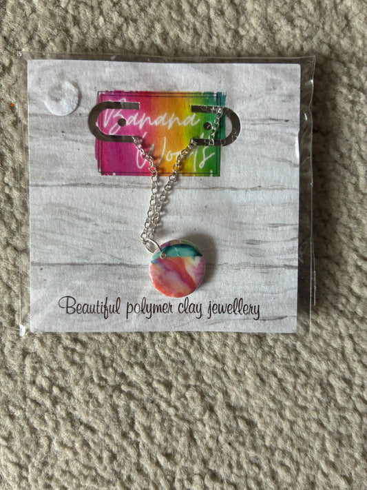 Unique handmade polymer clay necklace