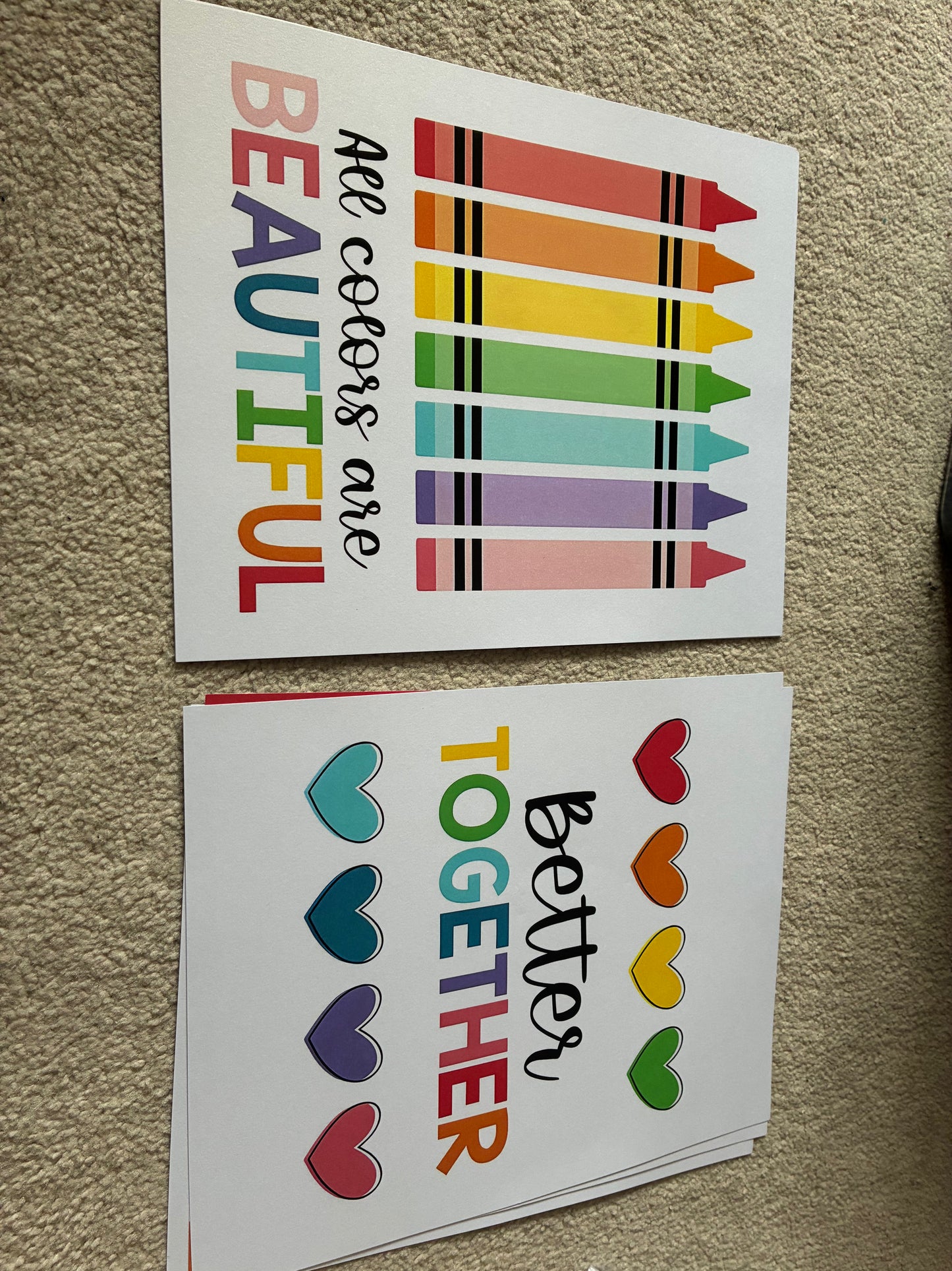 Set of 6 posters- rainbow