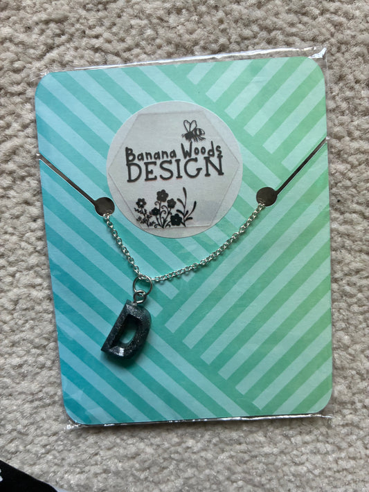 Initial Resin pendant necklace
