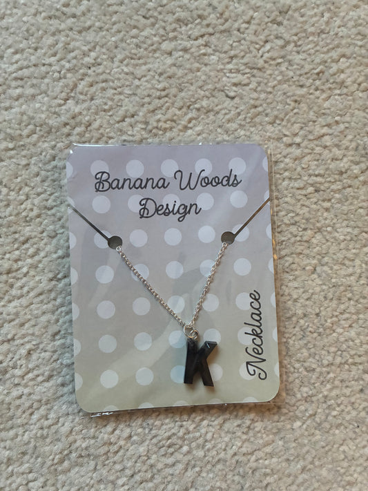 K initial Resin pendant necklace