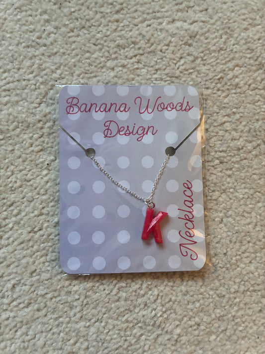 K initial Resin pendant necklace