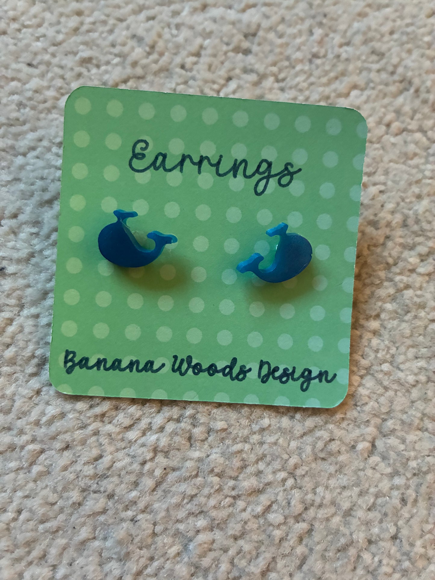 Blue whale Resin earrings