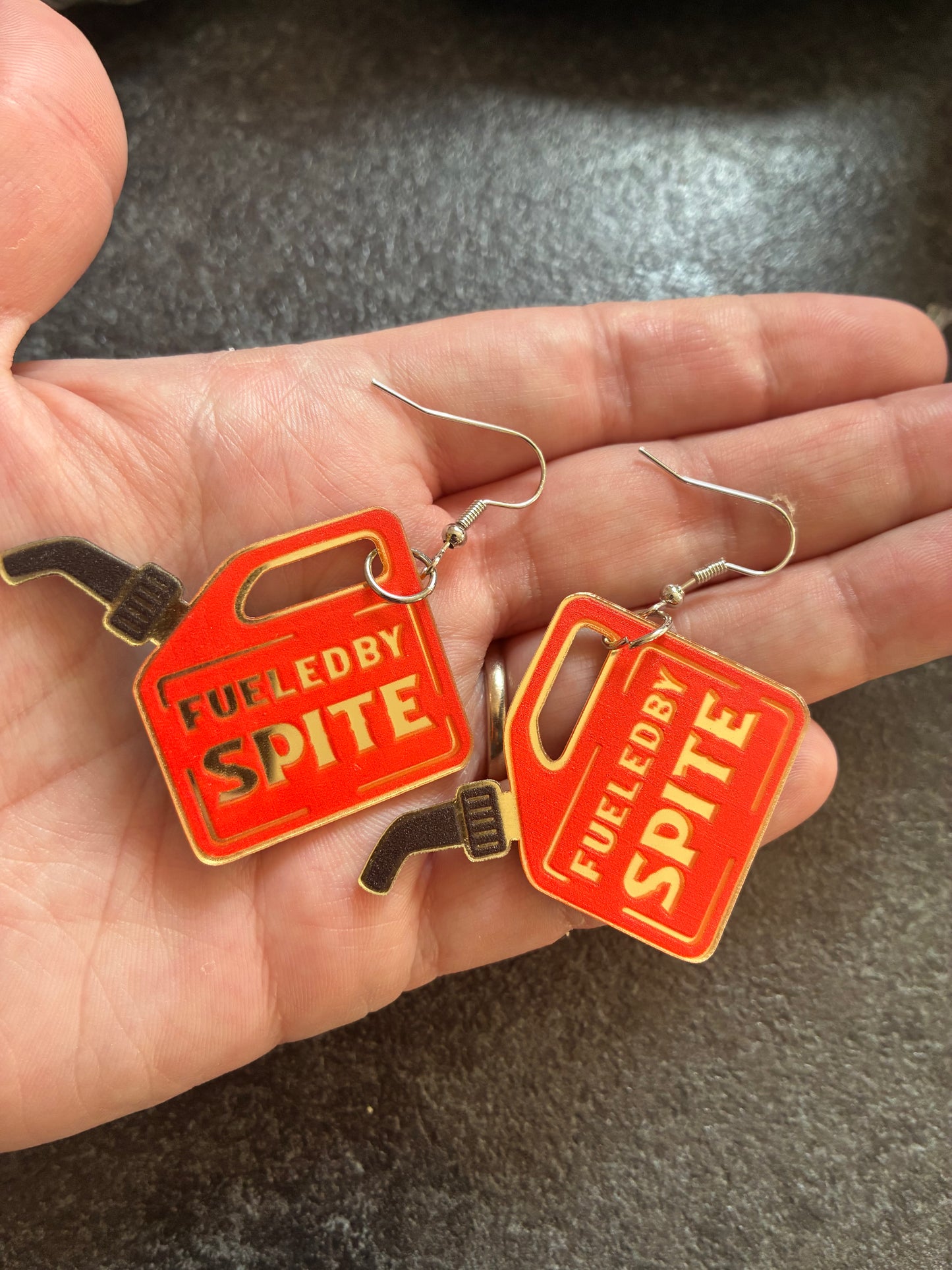 Fueled by Spite Acrylic earrings