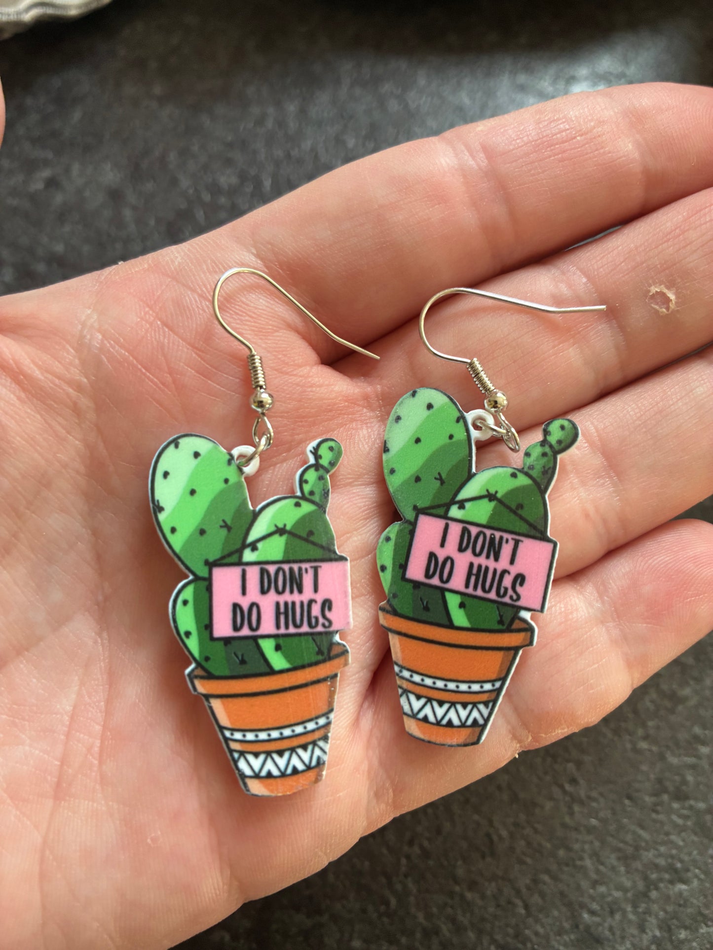 Cactus Hugger Acrylic earrings