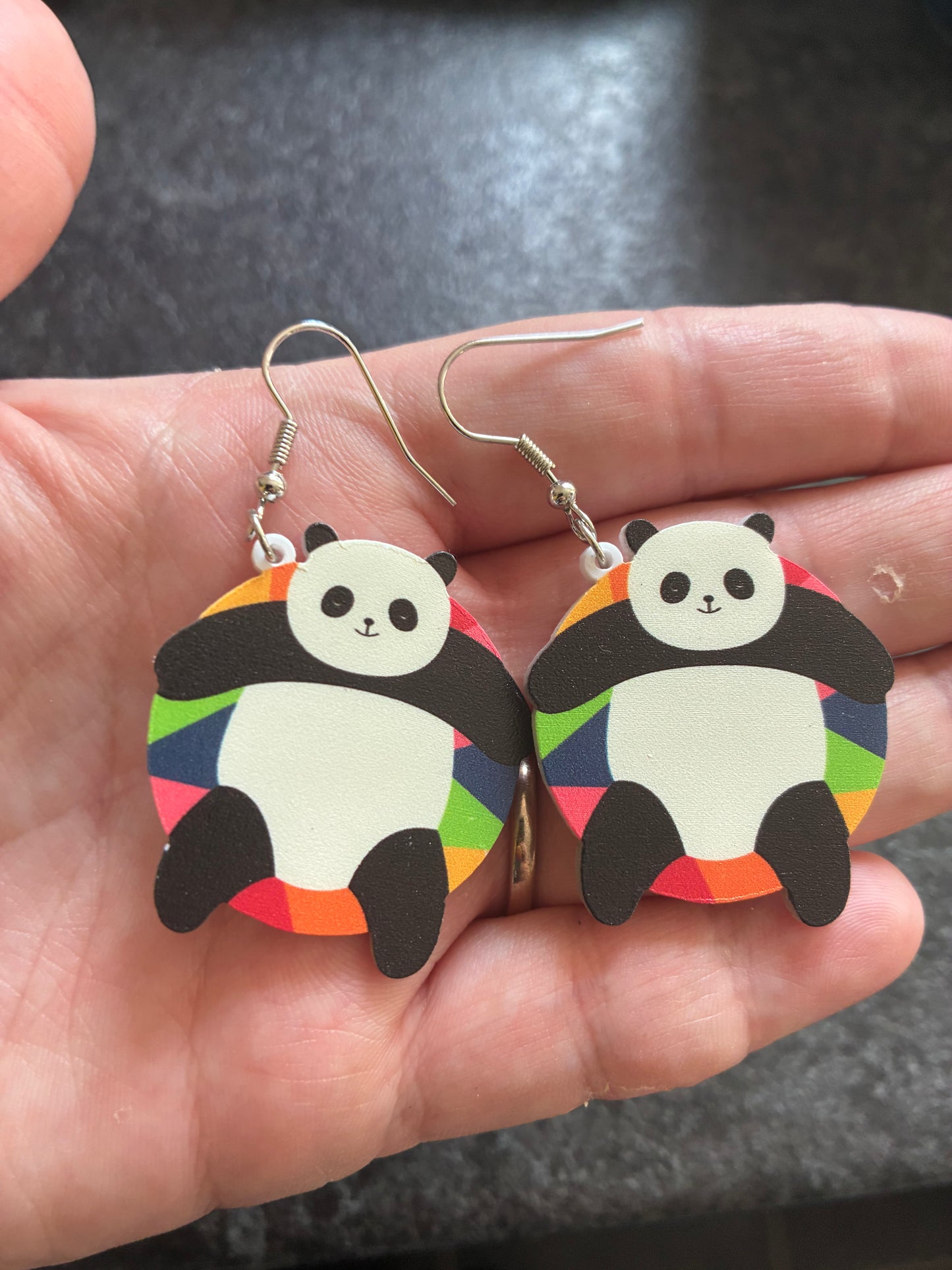 Floating panda Acrylic earrings