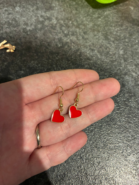 Enamel Heart Earrings