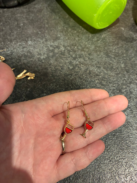 Wine Enamel Earrings