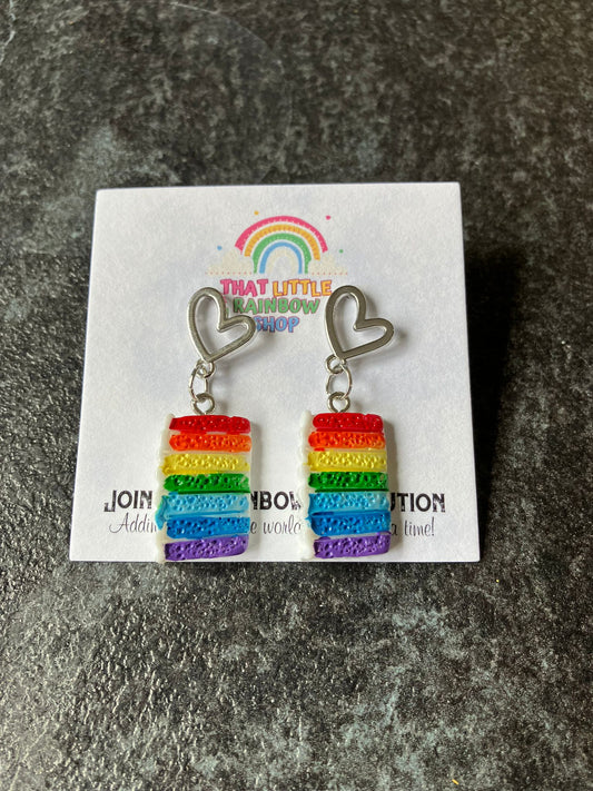 Rainbow Cake Acrylic Earrings
