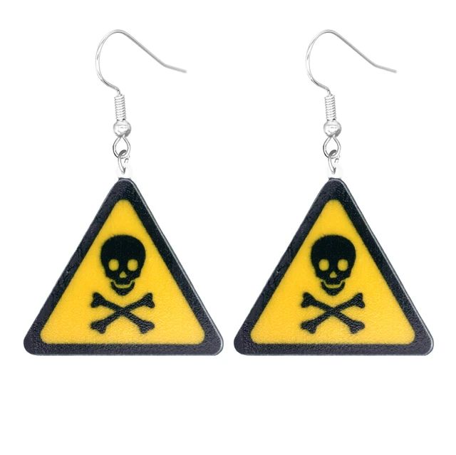 Toxic Signage Dangle Earrings