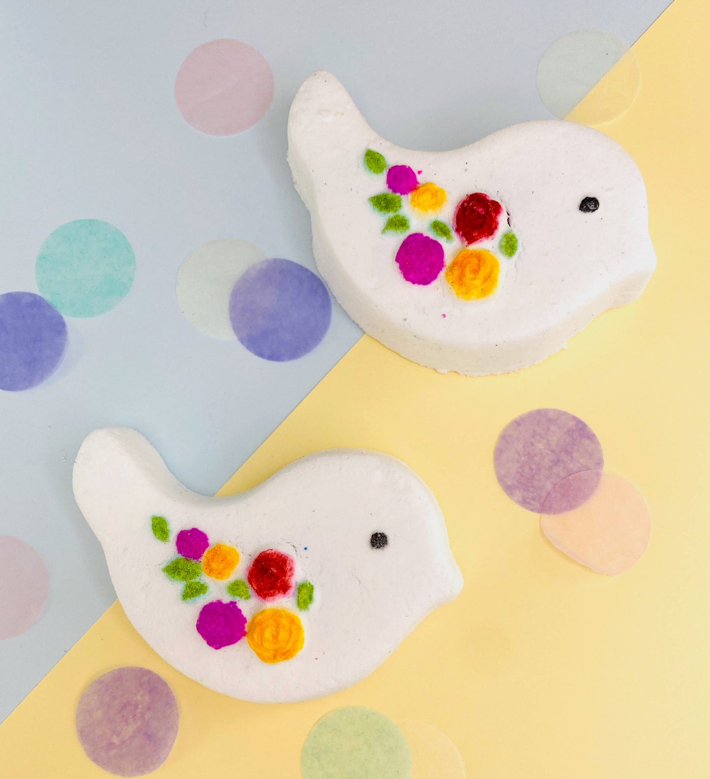 White Dove Rainbow Bird Bath Bomb Hidden Colour