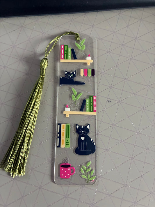 Cats and Books Acrylic Bookmark