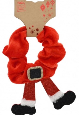 Christmas Scrunchie Santa Legs